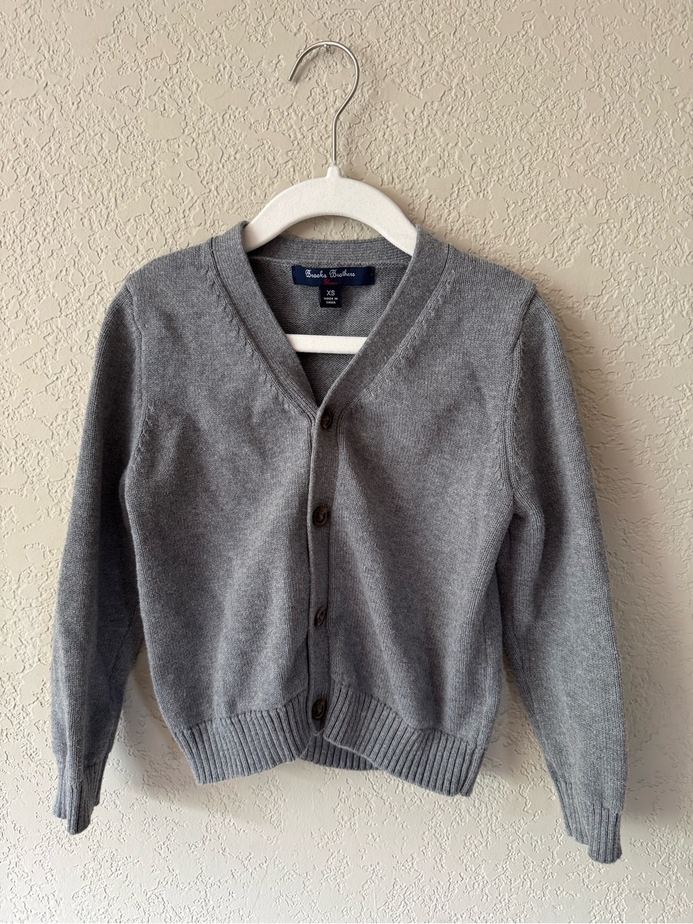 Brooks Brothers Gray Button-Up V-Neck Cardigan